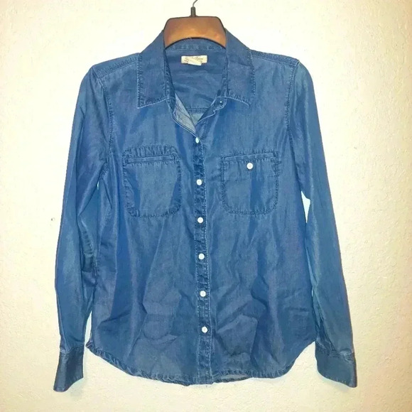 Lucky Brand Tops - Lucky Brand Denim Cotton Blend Shirt Womens Size Small